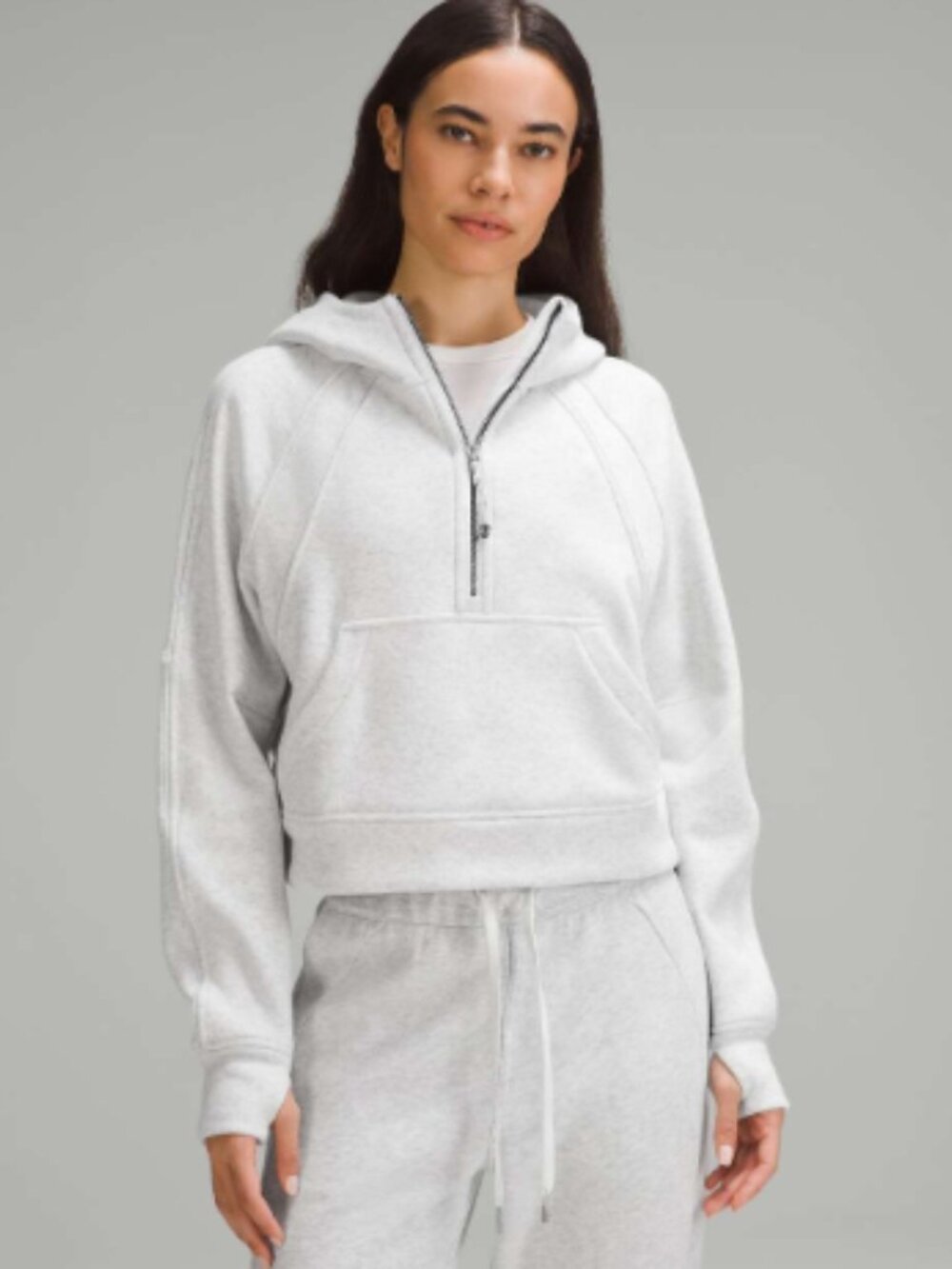 NWT Lululemon Scuba Oversized Half-Zip Hoodie *Plush Heathered Alpine White